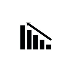 Business graph witharrow. Business growth progress analysis chart vector