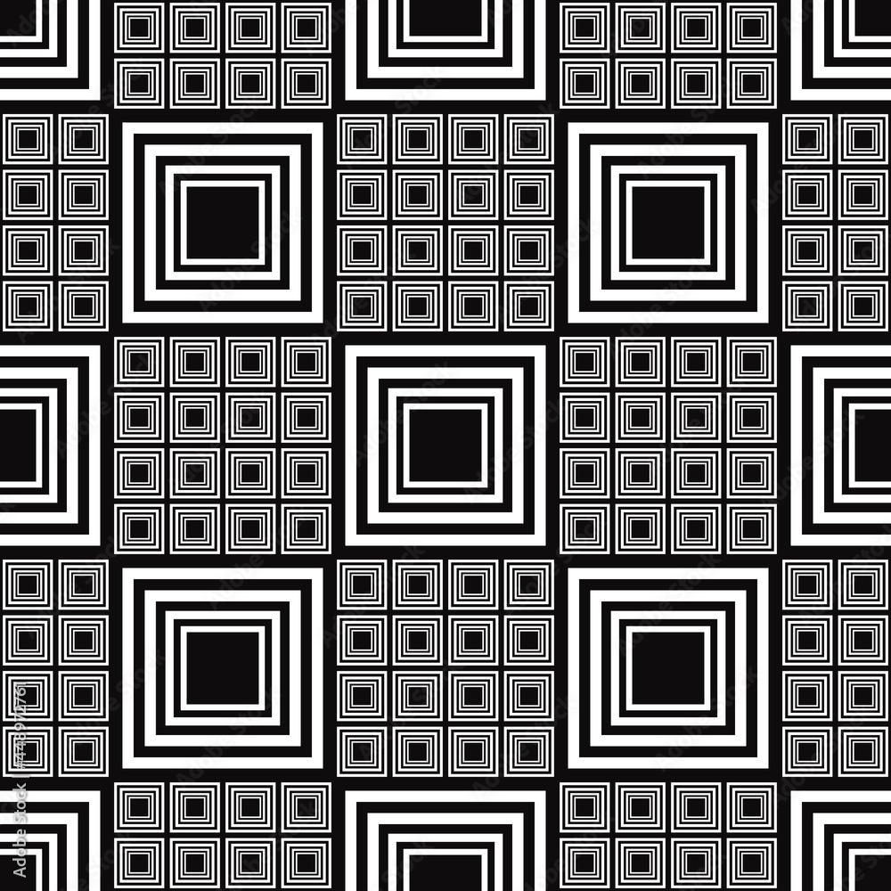 Aufkleber Checker zebra squares. Large squares alternate with a group of small.