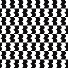 Round checker ornament. Vector seamless double shapes.