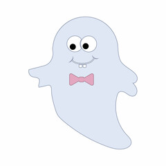 Cute ghost characters, color vector illustration for the Halloween holiday
