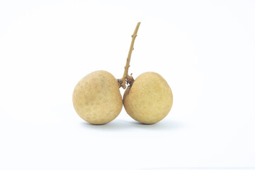 Longan on whith background. Fresh Longan thai fruit.