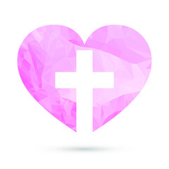 Christian cross icon. Abstract christian logo. Vector religion symbol.