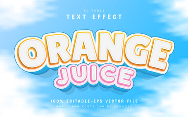 Orange juice text effect editable