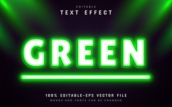 Green text effect neon style