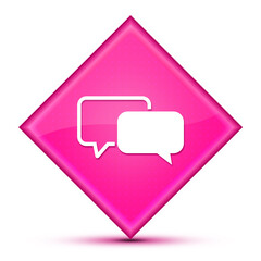 Testimonials icon isolated on special blue diamond button illustration