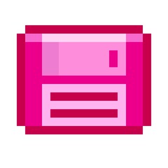 Diskette Pixel Art. Vector picture. Floppy disk pixel art. The memory storage unit is obsolete.