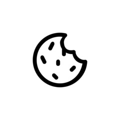 Bitten Cookie Food Vegetable Snack Yummy Monoline Symbol Icon Logo for Graphic Design UI UX and Website