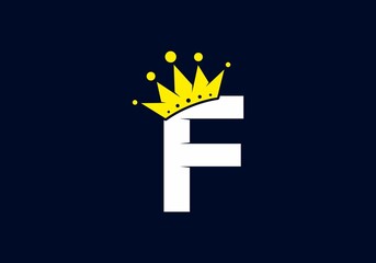 Initial F letter with crown