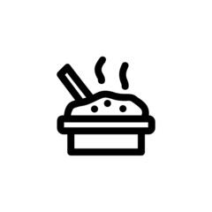 Fried Rice Food Vegetable Snack Yummy Monoline Symbol Icon Logo for Graphic Design UI UX and Website