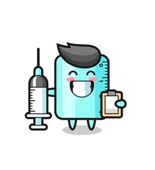 Mascot Illustration of ruller as a doctor