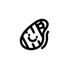 Obraz premium Smiling Steak Food Vegetable Snack Yummy Monoline Symbol Icon Logo for Graphic Design UI UX and Website