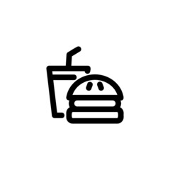 Fototapeta premium Fast Food Vegetable Snack Yummy Monoline Symbol Icon Logo for Graphic Design UI UX and Website