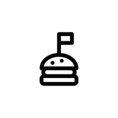 Burger Flag Food Vegetable Snack Yummy Monoline Symbol Icon Logo for Graphic Design UI UX and Website