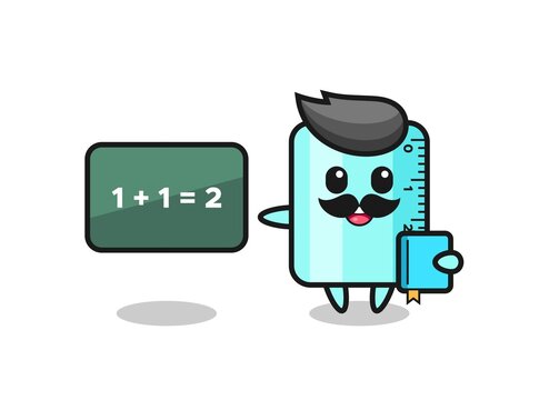Illustration of ruller character as a teacher