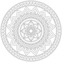 Leaf Flower Petal Coloring Mandala Art Simple Graphic Shape Vector Floral Oriental Outline Vintage Decorative Elements Pattern Illustration Islam Arabic Indian Turkish Mystic Religion Morals Lotus