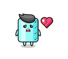 ruller cartoon illustration is broken heart