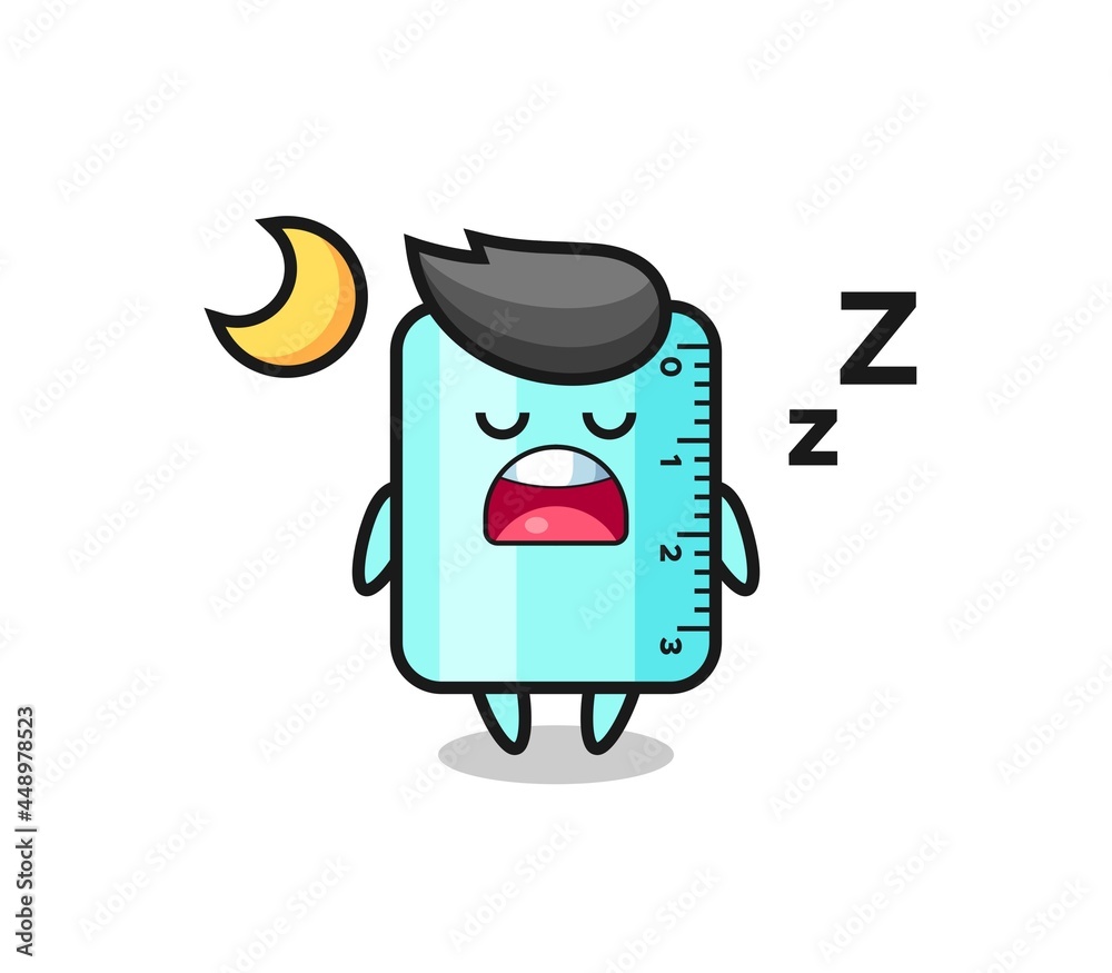 Poster ruller character illustration sleeping at night