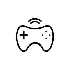 Wireless Gamepad Joystick Technology Gadget Vector Logo Monoline Icon Symbol for Graphic Design UI UX or Website