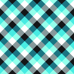 Diagonal plaid pattern, bright fabric checkered print, colorful tartan wallpaper
