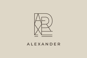 monoline signature logo design name Alexander, usable logo design for private logo, business name card web icon, social media icon