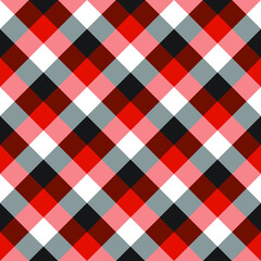 Diagonal plaid pattern, bright fabric checkered print, colorful tartan wallpaper