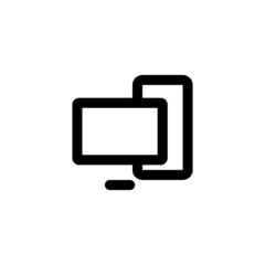 Computer Technology Gadget Vector Logo Thick Bold Monoline Icon Symbol for Graphic Design UI UX or Website