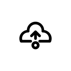 Cloud Server Technology Gadget Vector Logo Thick Bold Monoline Icon Symbol for Graphic Design UI UX or Website