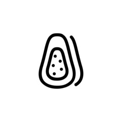 Papaya Fruit Plant Flower Monoline Icon Symbol Logo for Graphic Design and Web