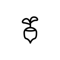 Radish Fruit Plant Flower Monoline Icon Symbol Logo for Graphic Design and Web