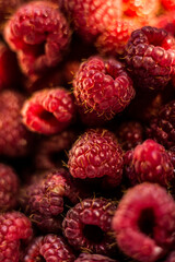 Fresh organic ripe raspberry - forest fruit