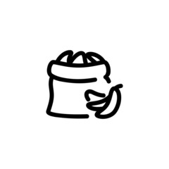 Bag of Banana Fruit Plant Flower Monoline Icon Symbol Logo for Graphic Design and Web