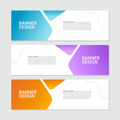 Set of abstract design banners template vector illustration