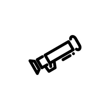 recommend clip art: Rocket Launcher Weapon Monoline Icon Logo Vector for Graphic Design and Web