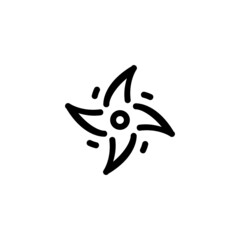Shuriken Weapon Monoline Icon Logo Vector for Graphic Design and Web
