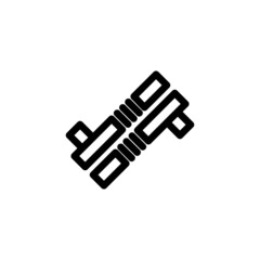 Tonfa Weapon Monoline Icon Logo Vector for Graphic Design and Web