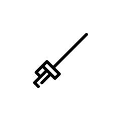 Rapier Weapon Monoline Icon Logo Vector for Graphic Design and Web