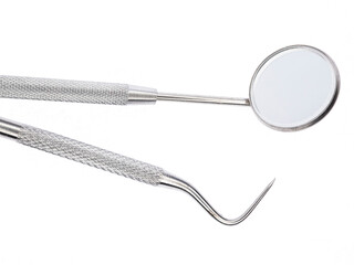 Dental instrument tool on white background.