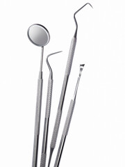 Dental instrument tool on white background.