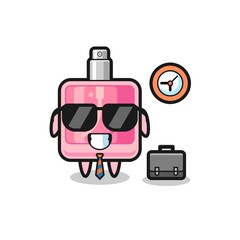 Cartoon mascot of perfume as a businessman