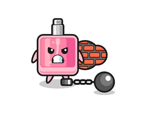 Character mascot of perfume as a prisoner