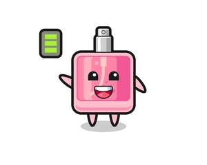 perfume mascot character with energetic gesture