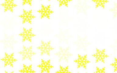Light Yellow vector background with beautiful snowflakes, stars.