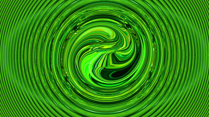 Fototapeta na wymiar Abstract bright luminous green screen background. Neon effect Art trippy digital backdrop. Vibrant banner. Template. Water wave effect. Swirl. Whirlpool tunnel. New innovation technology concept. AI.