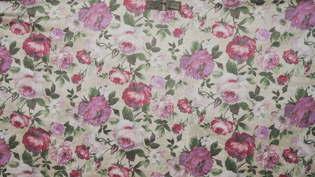pattern with flowers  on fabric