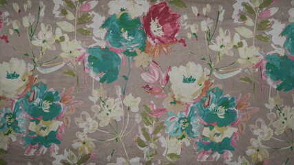 background with flowers  on fabric