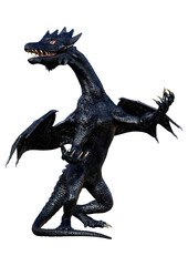 3D Rendering Fairy Tale Dragon on White