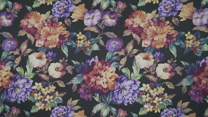 texture with flowers  on fabric