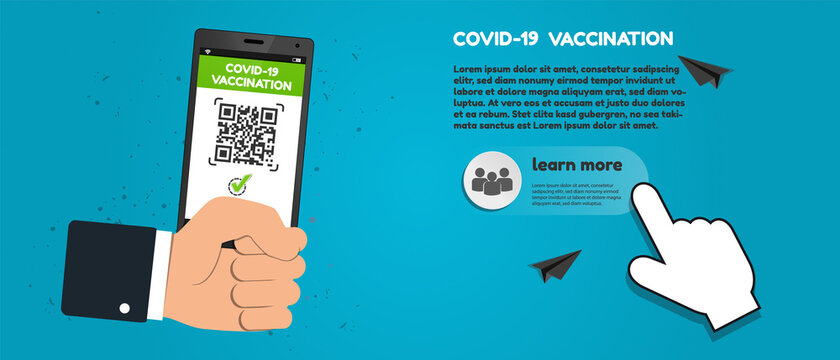 Covid-19 Coronavirus Vaccination Concept - Vector Illustration Isolated On Blue Gradient Background