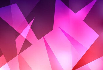 Dark Purple, Pink vector backdrop with lines, triangles.