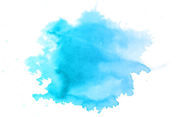青色、水色の水彩の筆の跡、背景素材、テクスチャ